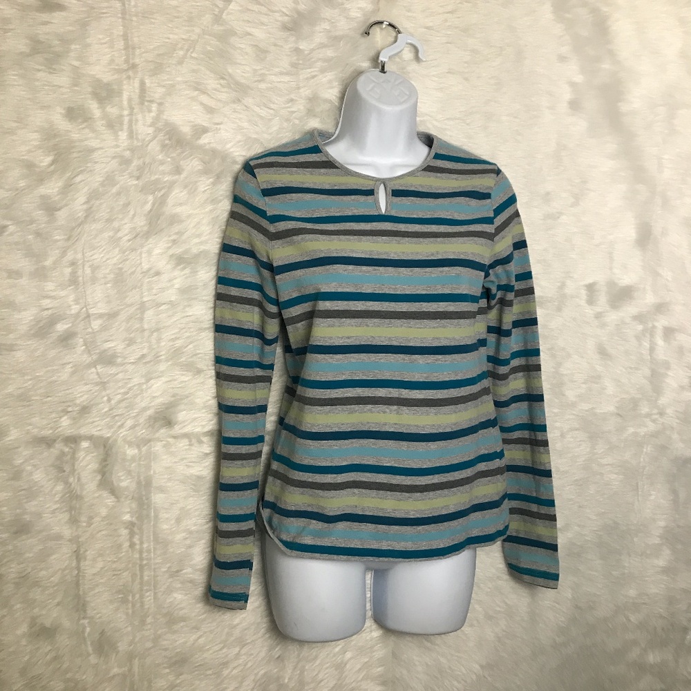 croft & Barrow Stretch Woman's Blue Stripe top